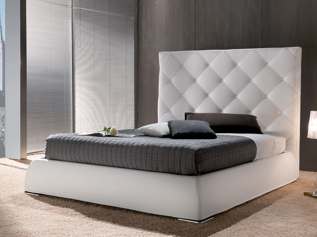 Letto Luxory matrimoniale imbottito con Box contenitore